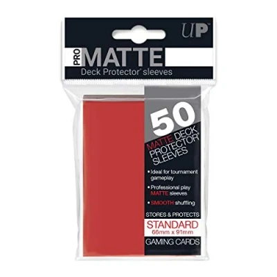 Image of Ultra Pro 12913 Matte Deck Protector Card Sleeves (Pack of 50, Red)