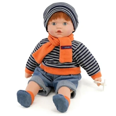 Image of The Magic Toy Shop Bibi Doll 18&quot; Realistic Lifelike Sleeping Soft Body Ginger Baby Dolls with Freckles &amp; Sounds (Boy)