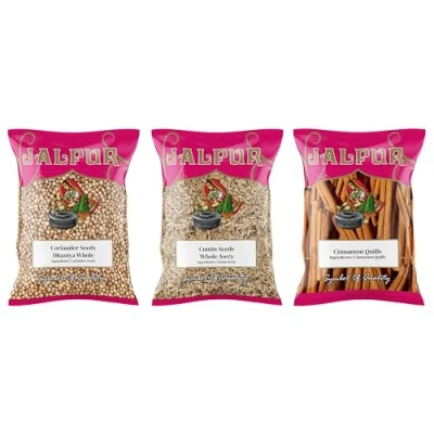 Image of Jalpur Millers Spice Combo Pack Coriander Seeds 100g Cumin Cinnamon Quills (3 Pack)