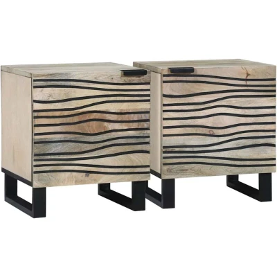 Image of vidaXL Bedside Tables 2 pcs Natural 40 x 33.5 46 cm