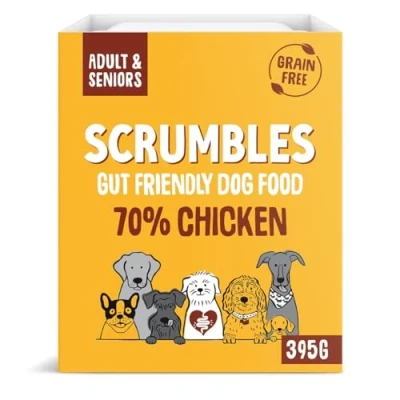 Image of Scrumbles Natural Wet Dog Food, Grain Free Recipe with 70% Chicken and Slippery Elm, 7x 395g,package may vary