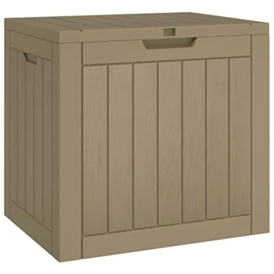 Image of vidaXL Garden Storage Box Outdoor Tea Table Grey Polypropylene