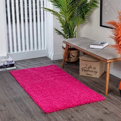Image of Livabliss Home Shaggy Rug Modern Berber Living Room 100x200 cm, Soft Rugs for Bedroom Neutral Boho Fluffy Rug, Easy Care Plush Thick Pile Large Pink
