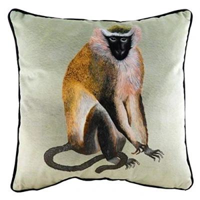 Image of Evans Lichfield Kibale Monkey Cushion Cover, Polyester, multicolour