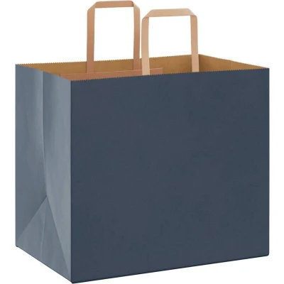 Image of vidaXL Paper Bags 50 pcs with Handles Blue 32x22x28 cm