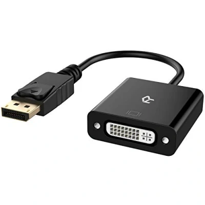 Image of Rankie DP to DVI Adapter, Gold Plated DisplayPort Male Female Converter (Black)