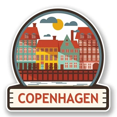 Image of 2 x 10cm/100mm Copenhagen Vinyl Sticker Decal Laptop Travel Luggage Car Bike Sign Fun #5887