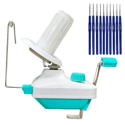 Image of Yarn Ball Winder, Weaving WinderNeedle Craft Easy to Set Up and Use,Sturdy with, Including 10 Sizes Crochet Hooks