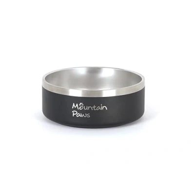 Image of Mountain Paws Non Slip Stainless Steel Basecamp Dog Bowl 18cm Diameter 1.2 Litre