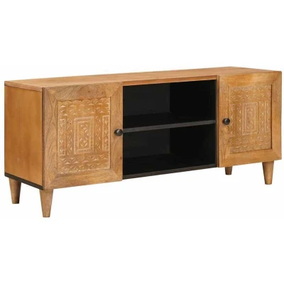 Image of vidaXL TV Cabinet Light brown 105 x 33 46 cm Solid mango wood