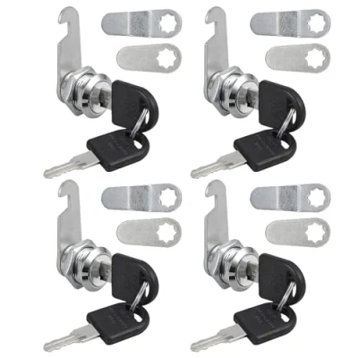 Image of Anhoer 4 X 16mm Security Mailbox Lock with Different Keys Barrel Drawer Cabinet Mail Box Locker Cam for Door Cupboard Letter Wardrobe