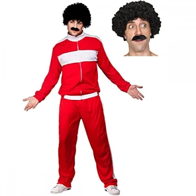 Image of Adults Scouser Tracksuit Extra Large + Wig &amp; Tash Set