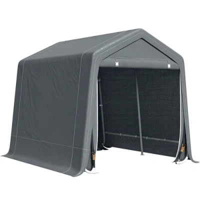 Image of Outsunny 2.8m X 2.4m Garden Garage Storage Tent Metal Frame Bike Shed w/Zipper Doors