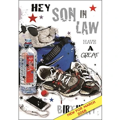Image of Male Birthday Card (JJ GR006) Son in Law from The Graffix Range Embossed &amp; Foil Finish