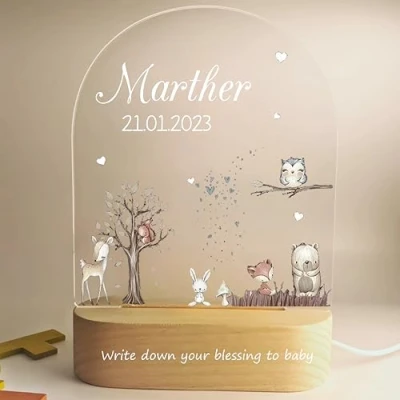Image of HappinessMade Personalized baby night light,Customized birthday gift for boys and girls,Night Light Kids with Name,newborns,Christening Children gifts,Decorative