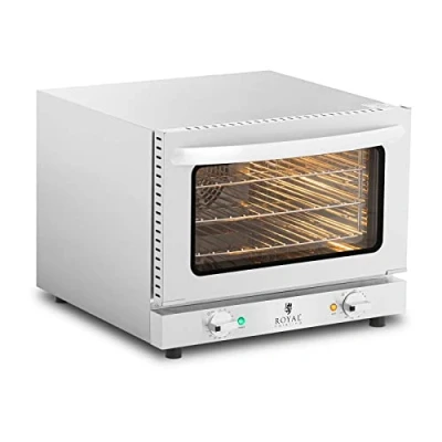Image of Royal Catering Countertop Convection Oven Commercial 3 Racks 2150W RCCO 2.1 (Stainless Steel, Tempered Double Layer Glass, Temp. 70 250C, Timer 0 120 min)