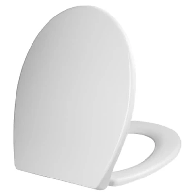 Image of Soft Close Toilet Seat Oval Standard Size Loo Quick Release for Easy Cleaning Durable Plastic Material Installation Top Fix Blind Hole Fixings and Adjustable Hinges
