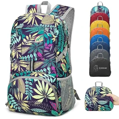 Image of ZOMAKE 35L Lightweight Foldable Backpack Packable Rucksack,Packable Backpcks Walking Rucksacks Travel Daypack Water Resistant For Men Women Outdoor Hiking(Leaves)