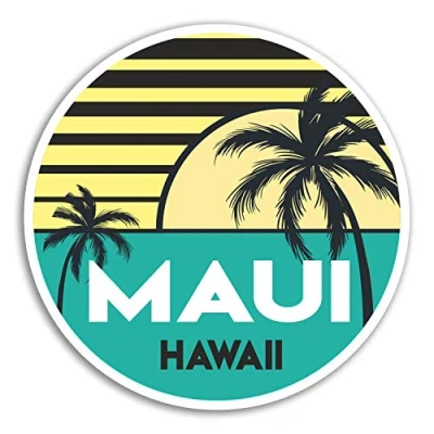 Image of 2 x 10cm Maui Hawaii Vinyl Stickers Travel Sticker Laptop Luggage #18579 (10cm Wide)
