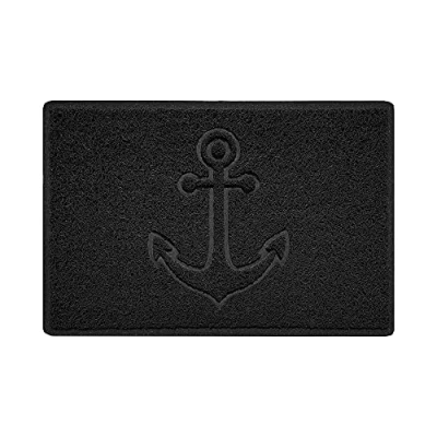 Image of Nicoman Anchor Embossed Shape Door Mat Dirt Trapper Jet Washable Doormat (Use Outdoor ONLY) (60x40cm/23.6x15.7inches, Small) Black