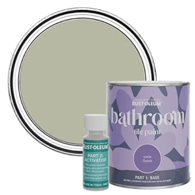 Image of Rust Oleum Brown Water Resistant Bathroom Tile Paint in Satin Finish Tanglewood 750ml
