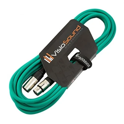 Image of Male to Female XLR Mic Lead/Balanced Microphone/Mic Patch Cable / 7 Colours 6m Green