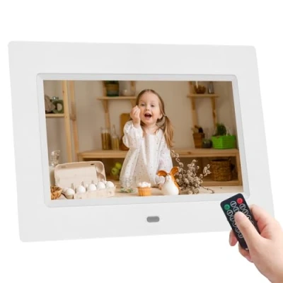 Image of 7 Inch Digital Photo Frame, Picture Frame 1024x600 Full IPS Display with Photo/Music/Video Player/Calendar/Alarm Electronic Remote Control