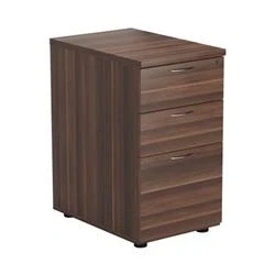 Image of Mezzo Desk High 3 Drawer Pedestal 600 Deep Dark Walnut TESDHP3DW