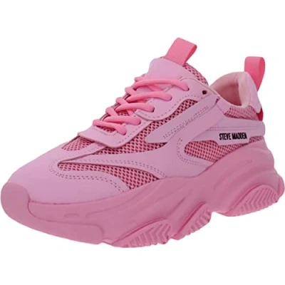 Image of Steve Madden Women&#039;s Possession Sneaker, Hot Pink, 4.5 UK