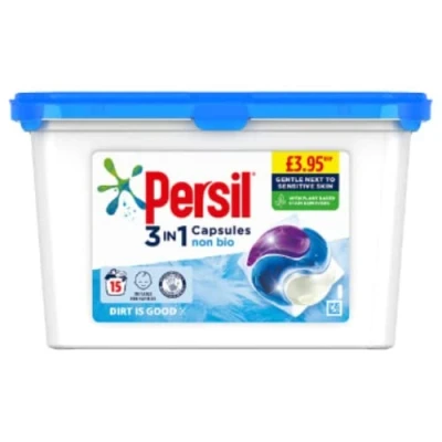 Image of Persil Non Bio 3 in 1 Washing Capsules 48 washes (Pack of 2)