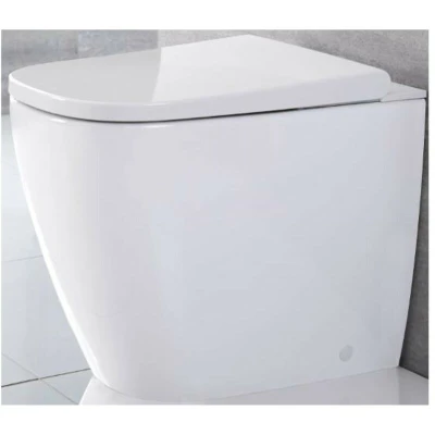 Image of Milano Luxus Modern White Ceramic Back to Wall Japanese Bidet Toilet WC Pan and Soft Close Seat