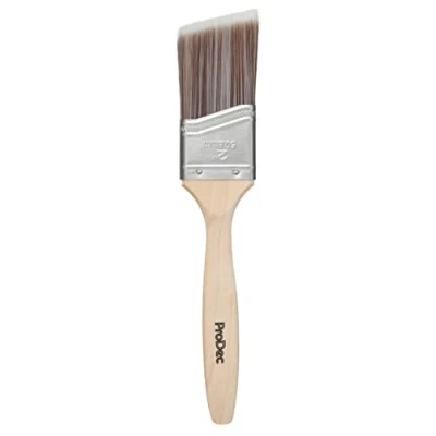 Image of ProDec PBPT053 Premier Trade Professional Synthetic Long Handle Cutting In Paint Brush for Sharp Edge Lines Painting with Emulsion, Gloss, Satin Paints on Walls, Ceilings, 2&quot; 50mm, Brown