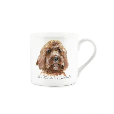 Image of Purely Home Labradoodle Mug Lifes Better with A Bone China White Tea/Coffee Gift for Dog Lovers