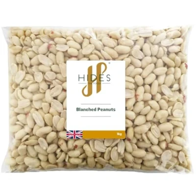 Image of Hides Fine Foods Blanched Peanuts 1kg GMO Free Suitable for Vegetarians Cooking Salads Snacking Desserts Cakes Cookies Breakfast Trail Mix