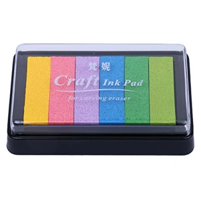 Image of SamGreatWorld Fingerprint Stamp Pad Non Toxic DIY 6 Colours Rainbow Ink for Stamping Crafts Scrapbooking Card Making Colour8