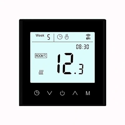 Image of MincoHome Programmable WiFi Thermostat Touch Screen Tuya Smart Temperature Controller for Electric/Water/Gas Boiler Warm Floor Heating (Black Water Heating)