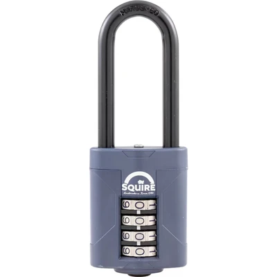 Image of Squire Heavy Duty Padlock (CP50/2.5) Toughest Extra Long Shackle 4 Wheel Combination Alloy Steel for Corrosion Resistance Weatherproof Lock Home, School &amp; Shed (Blue, 50 mm)