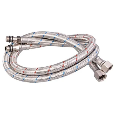 Image of Xcel Home 2 (Pair of) M10 x1/2 BSP x 600mm 6 Sizes Kitchen/Basin Monobloc Mixer Tap Connectors Flexi Pipes Tails