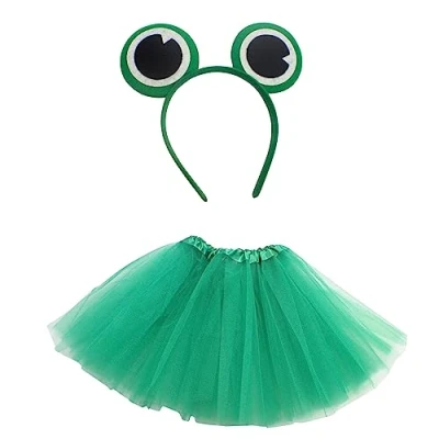 Image of Topkids Accessories Tutu and Animal Headband Costumes for Kids, Girls Dressing Up Costumes, Fancy Dress, Toddler Dress Up, Unicorn Costume, Bunny Outfit, Frog Costume (Frog)