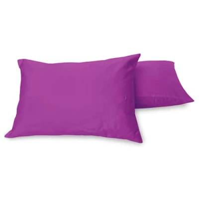 Image of Luxury 200 Thread Count Egyptian Cotton bedding Soft Pair Of Pillowcases (Plum, Pillowcases: 50x75cm)