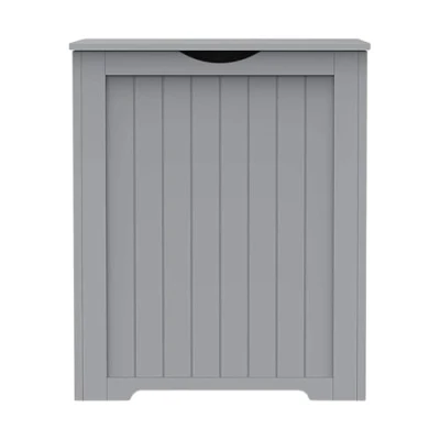 Image of Laundry Hamper Cabinet Storage Unit Clothes Multi purpose Toy box Blanket Chest Trunk Wooden With Lid Basket Bathroom Home Bin (GREY)