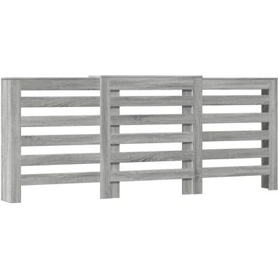 Image of vidaXL Radiator Cover Grey Sonoma 205x21.5x83.5 cm Engineered Wood