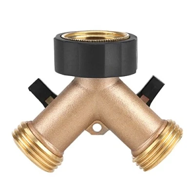 Image of Hose Tap Connector Splitter, Brass Water Adapter 2 Way Y Shape 3/4 for Garden Irrigation(European Standard 3/4)