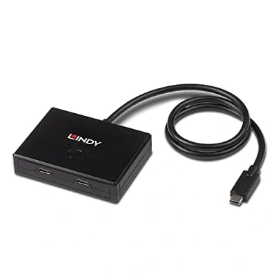 Image of LINDY 43329 USB 3.2 Gen 1 Type C Bidirectional Switch, 2 Ports