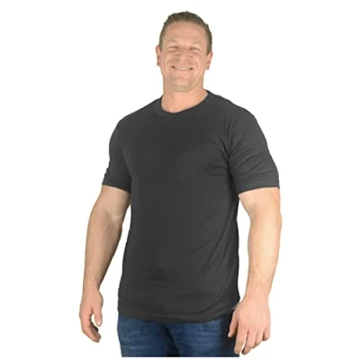 Image of Big Mens Charcoal Grey Wyatt Short Sleeve Thermal Top T Shirt Vest Underwear for Sizes 2XL 3XL 4XL 5XL 6XL 7XL 8XL, Size :