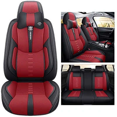 Image of DELPOS Replacement for Car Seat Covers Universal Full Set Accessories Kia Ceed SW(JD) / Proceed(JD) GT(JD) GT Line(JD) Proceed Ceed(CD) Line(CD) Accessories, black red