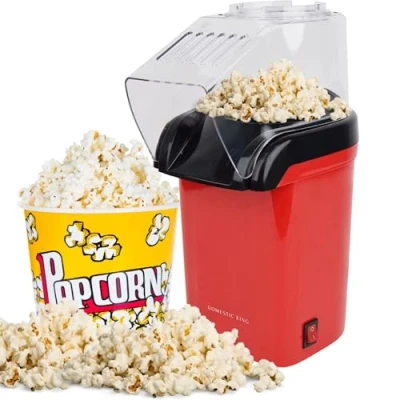 Image of Domestic King Popcorn Maker Home Made Machine 1200W with Measuring Cup Healthy Snack No Oil Electric Makers