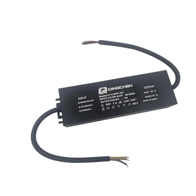 Image of LED Driver 12V Transformer, Waterproof IP67 Power Supply, 100 240V AC to DC Low Voltage Adapter for Outdoor Use (12V60W)