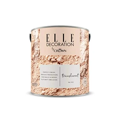 Image of ELLE Decoration by CROWN 2.5L Flat MATT Emulsion Paint Translucent No 502