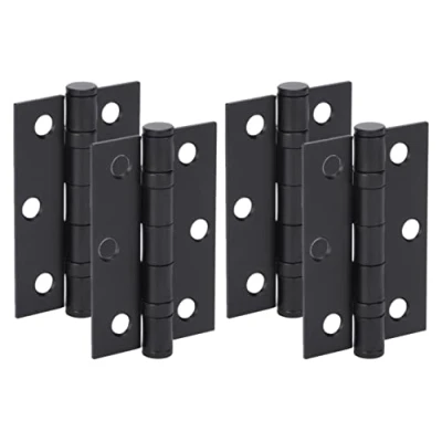 Image of HANDLEZONE® Door Hinges 2 Pairs 76mm / 3 inch Ball Bearing, with Screws Black Matt